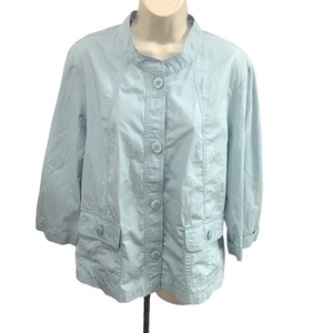 Appleseed Women’s Light‎ Blue Button Down Top Size XL 2 Pockets Jacket